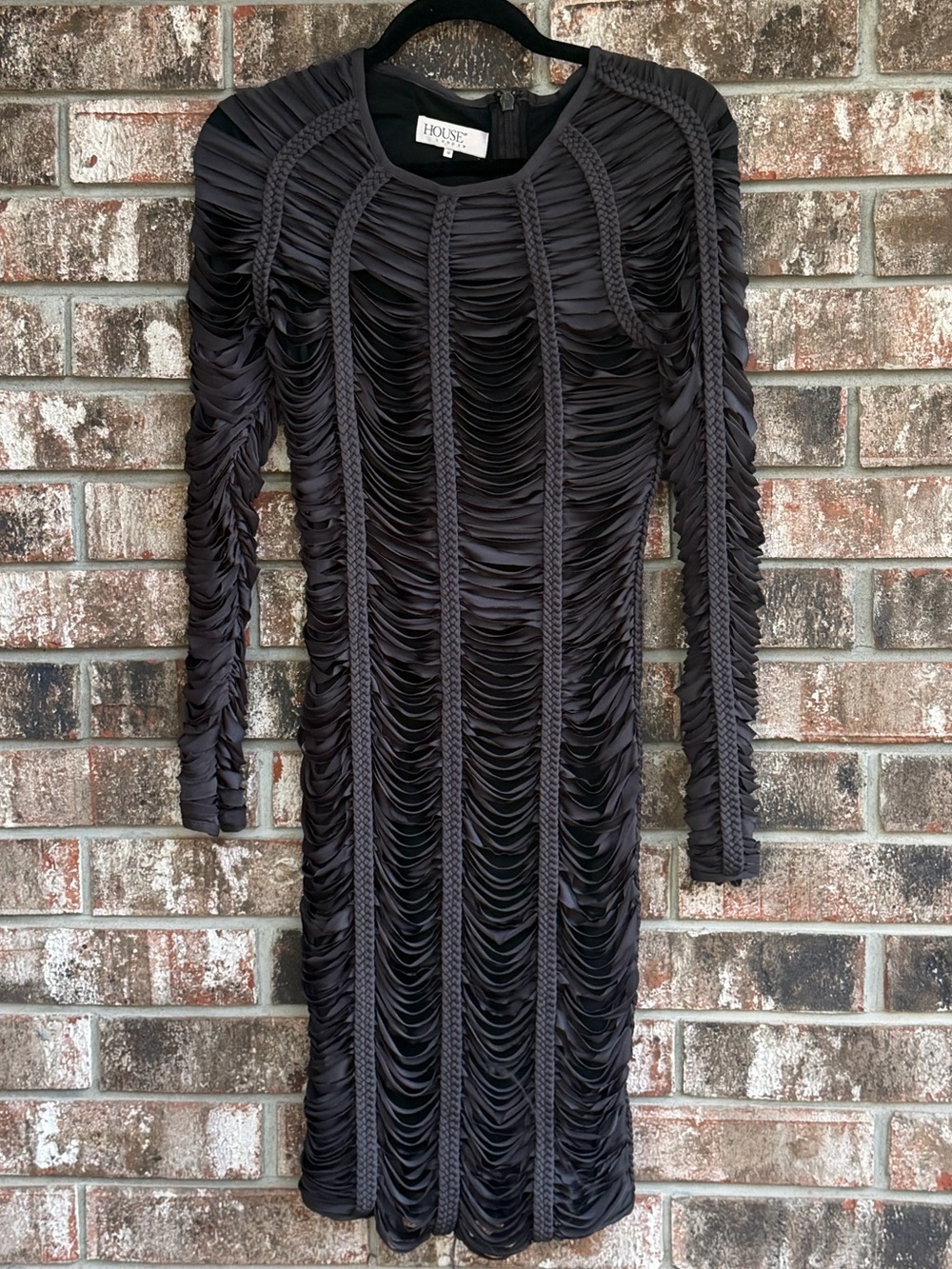 House of CB Black Long-Sleeve Bodycon Dress